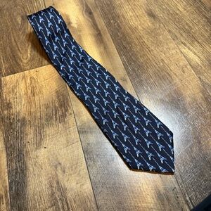 Reflets D'Art La Tour Eiffel A Paris Tower Designer Tie Men's Silk Necktie Blue